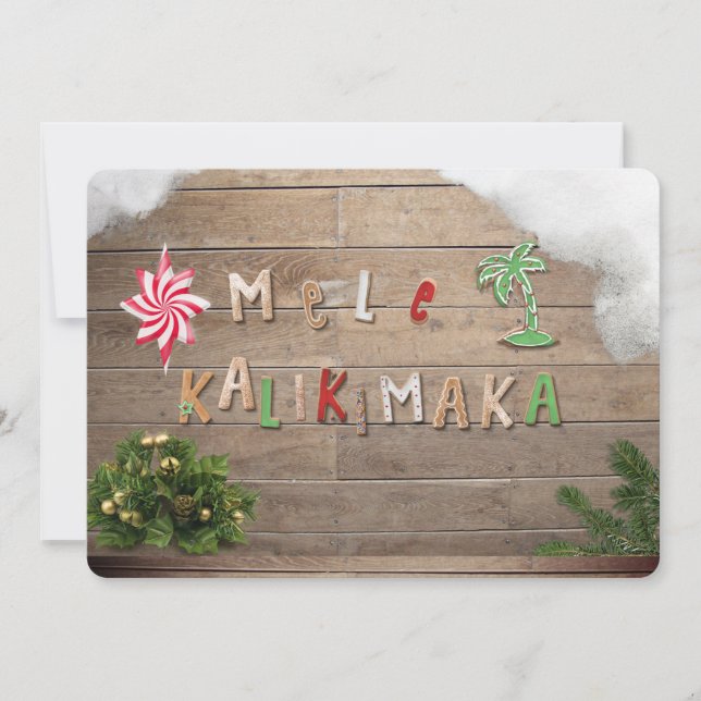Hawaiian Style Gingerbread Greeting Invitation (Front)