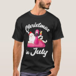 Hawaiian Summer Santa Inflatable Flamingo Christma T-Shirt<br><div class="desc">Hawaiian Summer Santa Inflatable Flamingo Christmas In July</div>