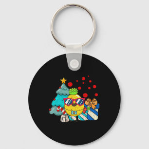 Hawaiian Summer Sungles Pineapple Funny Christmas Key Ring