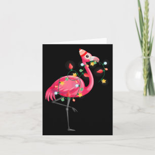 Hawaiian Summer Tropical Flamingo Funny Christmas  Card