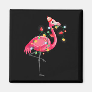 Hawaiian Summer Tropical Flamingo Funny Christmas Magnet