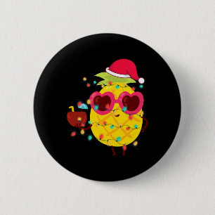 Hawaiian Summer Tropical Xmas Pineapple Christmas  6 Cm Round Badge