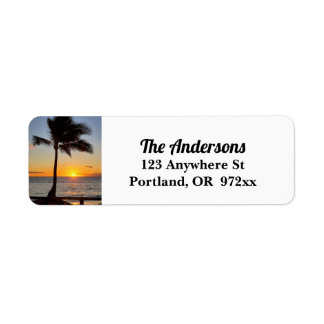 Hawaiian Sunset and Palm Tree