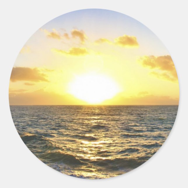 Hawaiian Sunset Classic Round Sticker (Front)