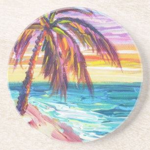Hawaiian Sunset Coaster- Bernies Painting Coaster
