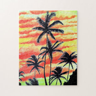 Hawaiian Sunset Coco Palms Jigsaw Puzzle