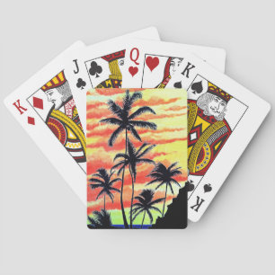 Hawaiian Sunset Coco Palms Playing Cards