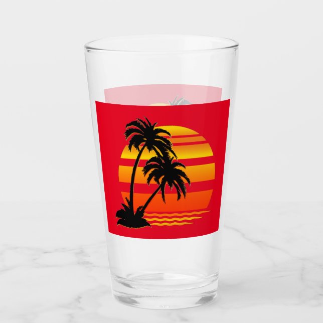 Hawaiian Sunset Drinking Glass (Front)
