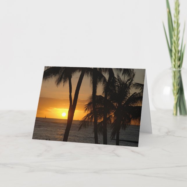 Hawaiian Sunset greeting card blank (Front)
