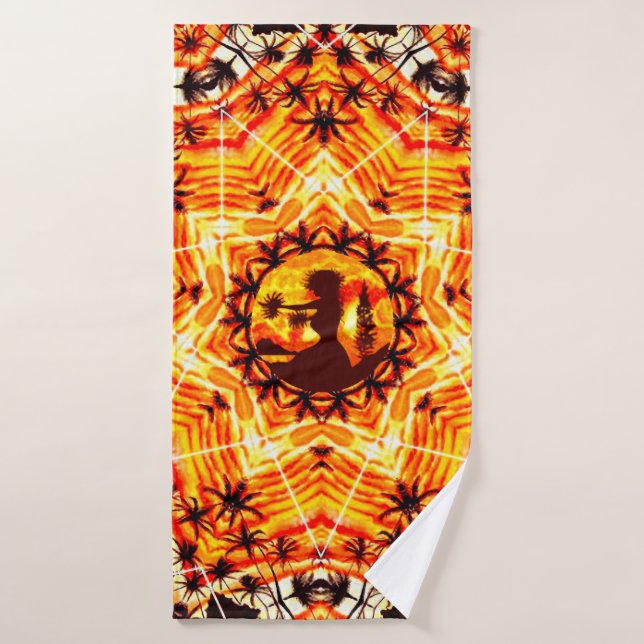 Hawaiian Sunset Hula Palms  Bath Towel (Bath Towel)