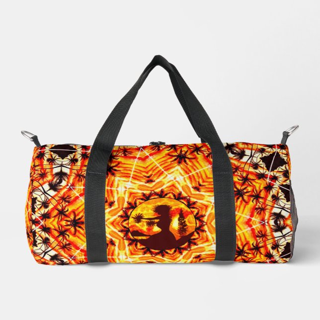 Hawaiian Sunset Hula Palms  Duffle Bag (Front)