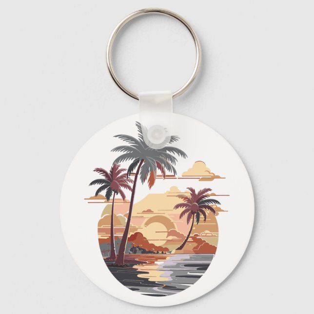 Hawaiian sunset  key ring (Front)