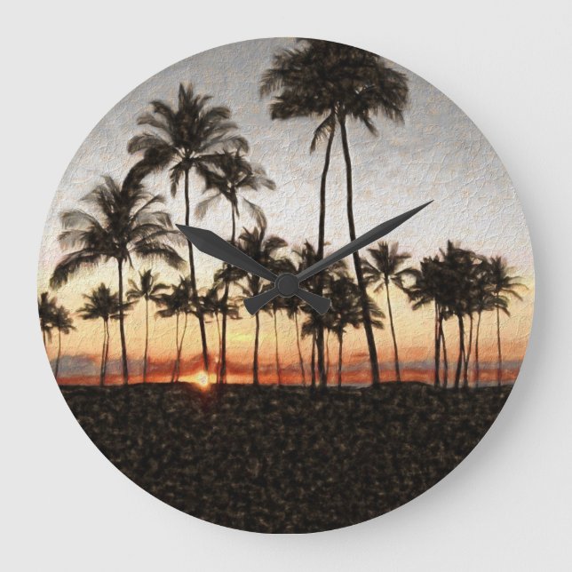Hawaiian Sunset Large Clock (Front)