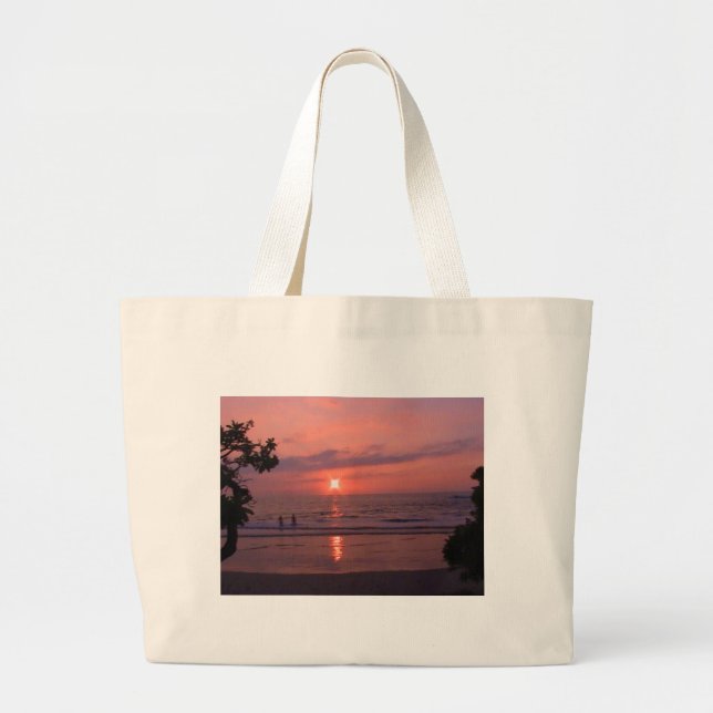 Hawaiian Sunset Large Tote Bag (Front)