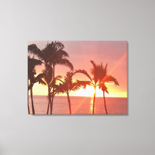 Hawaiian Sunset Photo Stretched Canvas Print (Front)