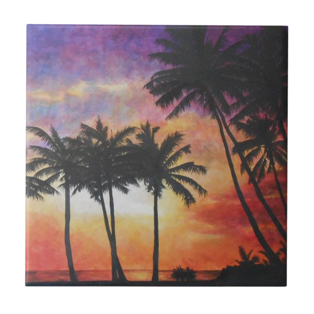 "Hawaiian Sunset" Tile (Front)