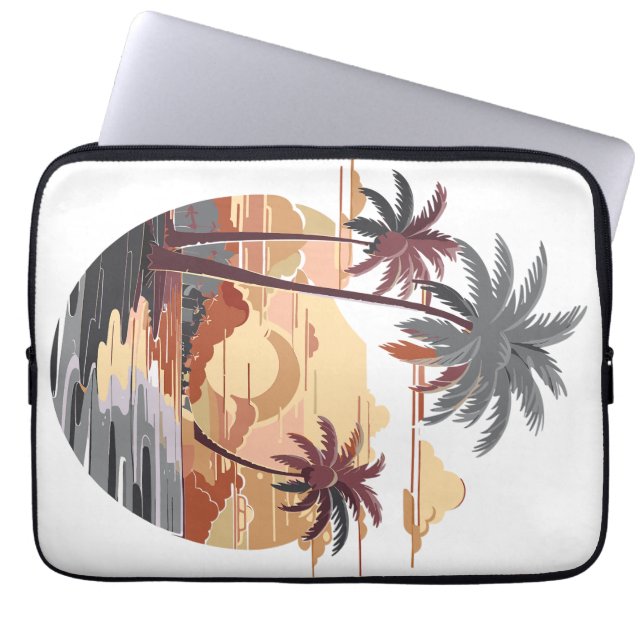 Hawaiian sunset with palm tree. laptop sleeve (Front)