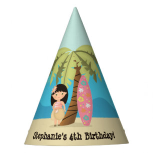 Hawaiian Surfer Girl Party Hat