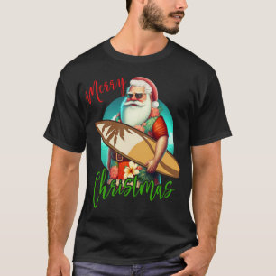 Hawaiian Surfing Santa Christmas Pajama Hawai T-Shirt
