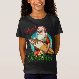 Hawaiian Surfing Santa Christmas Pajama Hawai T-Shirt