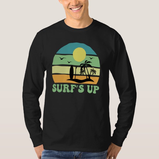Hawaiian Surfs Up Hawaii Pineapple Tiki T-Shirt (Front)