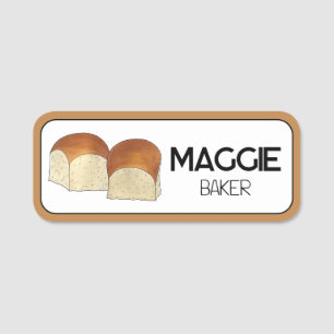 Hawaiian Sweet Rolls Bread Dinner Roll Bakery Food Name Tag