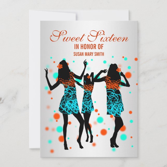 Hawaiian sweet sixteen island party invitation (Front)