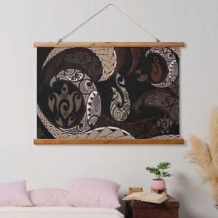Hawaiian Tapa Icons Hanging Tapestry