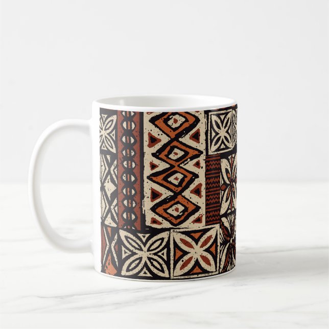 Hawaiian Tapa: Tribal Patchwork Coffee Mug (Left)