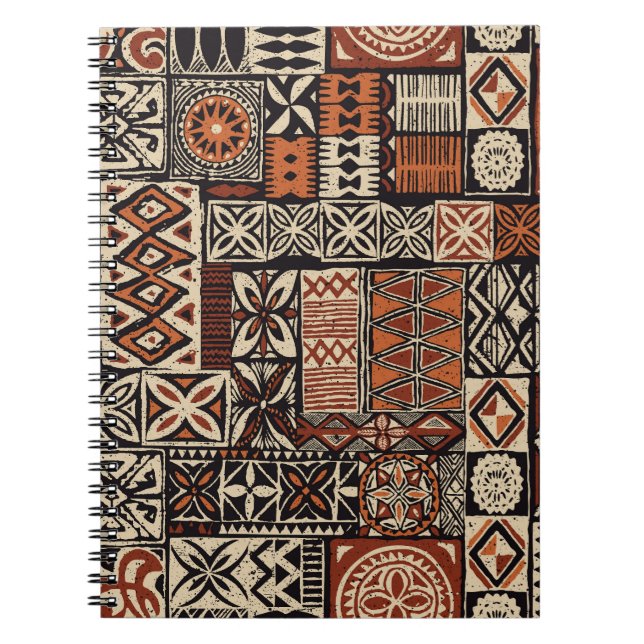 Hawaiian Tapa: Tribal Patchwork Notebook (Front)