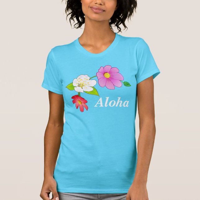 Hawaiian Tee Shirts for Women Customisable (Front)