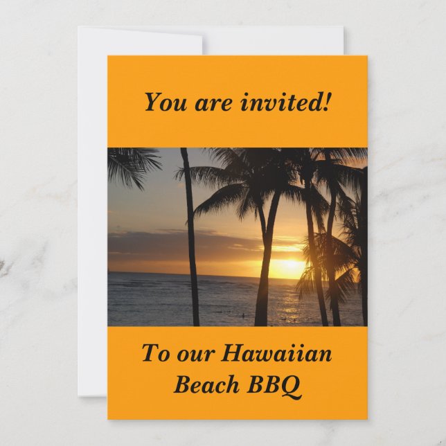 Hawaiian Themed Party Invitation (Front)
