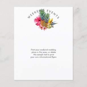 Hawaiian Themed Weekend Wedding Events Flyer