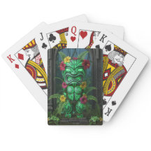 Hawaiian Tiki God Playing Cards