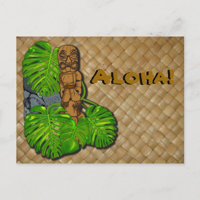 Hawaiian Tiki Lauhala Postcard 2 (Front)