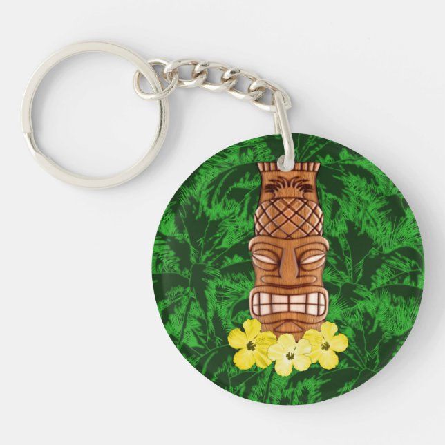 Hawaiian Tiki Mask Key Ring (Front)