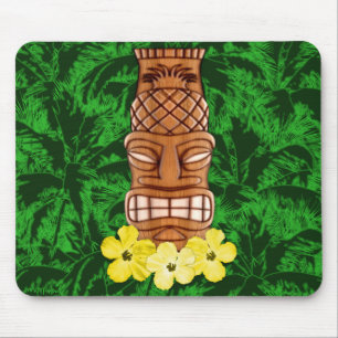 Hawaiian Tiki Mask Mouse Pad