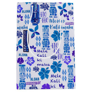 Hawaiian Tiki Mele Kalikimaka 3 Medium Gift Bag