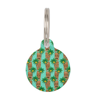 Hawaiian Tiki Repeat Pattern Pet Tag