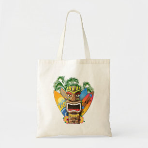 Hawaiian Tiki Surfing Tote Bag