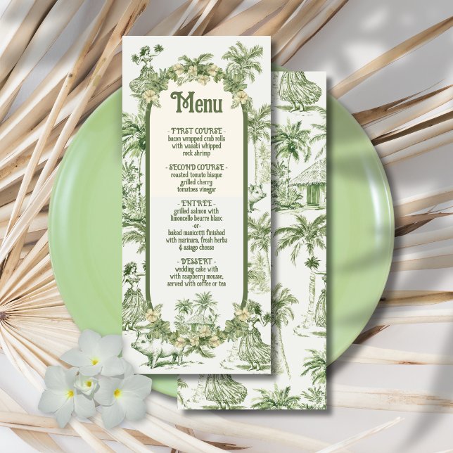 Hawaiian Toile de jouy Wedding Menu (Creator Uploaded)