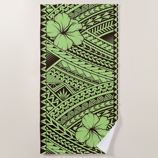 Hawaiian Tribal Beach Towel (Front)