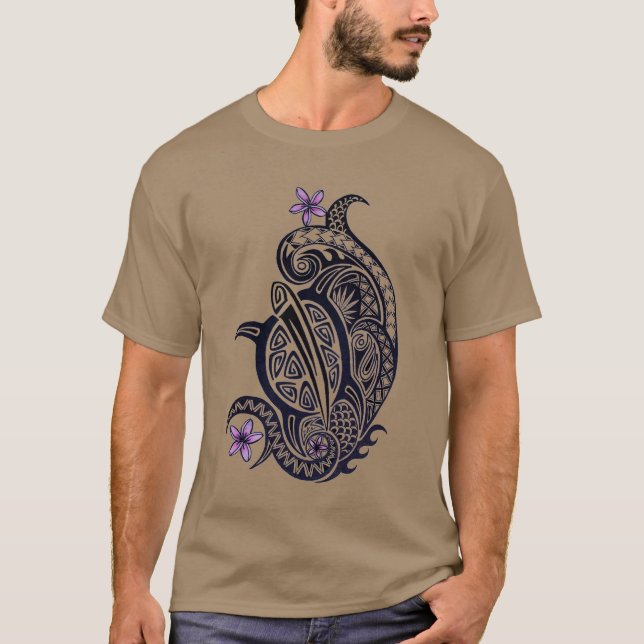 Hawaiian Tribal Honu sea turtle T shirt (Front)