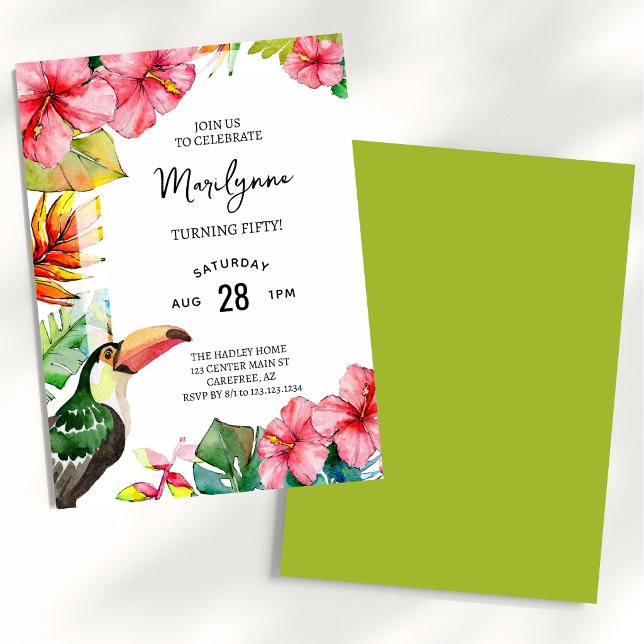 Hawaiian Tropical 50th Birthday Invitation (Creator Uploaded)