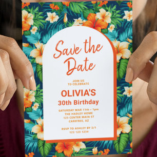 Hawaiian Tropical Birthday Save The Date