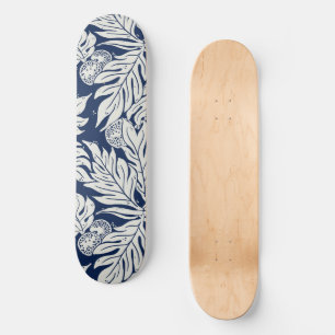 Hawaiian Tropical breadfruit ulu in indigo Skateboard