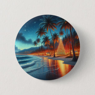 Hawaiian/Tropical Christmas 6 Cm Round Badge