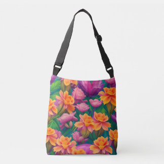 Hawaiian Tropical Flower Pattern Crossbody Bag