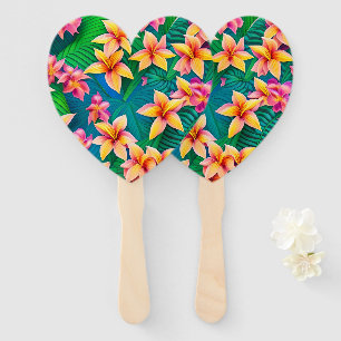 Hawaiian Tropical Flower Pattern Hand Fan