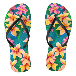 Hawaiian Tropical Flower Pattern  Jandals